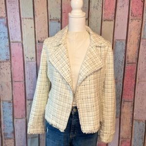 Ann Taylor Fringe Tweed Jacket